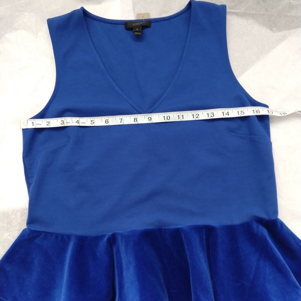J. Crew Velvet Peplum Blue Top. - Picture 2 of 3
